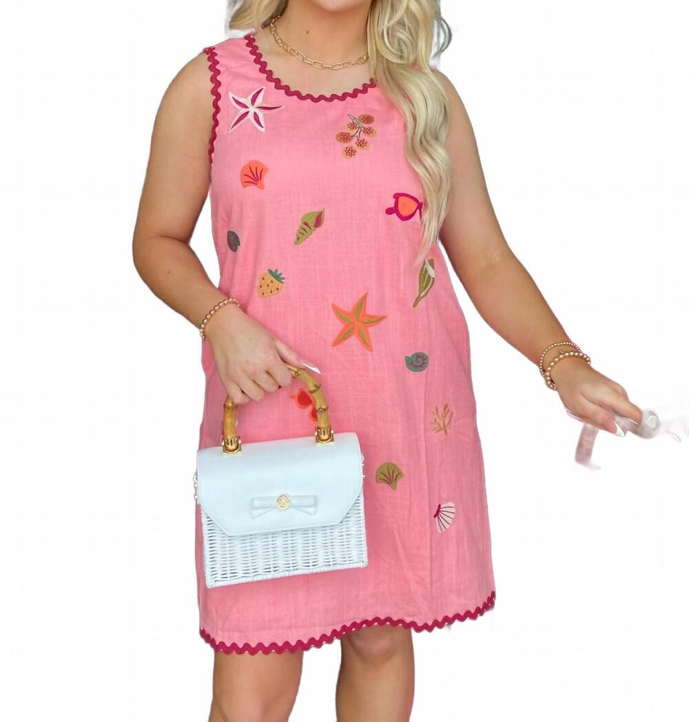 NEW THML beach day mini dress in pink